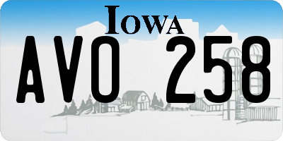 IA license plate AVO258