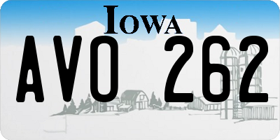 IA license plate AVO262