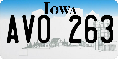IA license plate AVO263