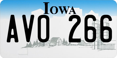 IA license plate AVO266