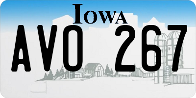 IA license plate AVO267