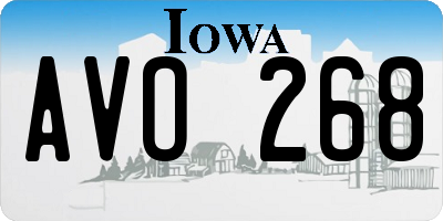 IA license plate AVO268
