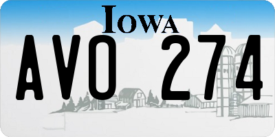 IA license plate AVO274
