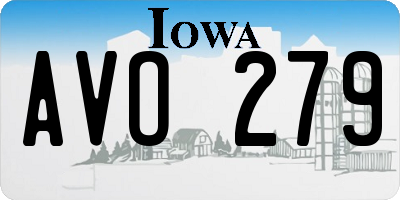 IA license plate AVO279