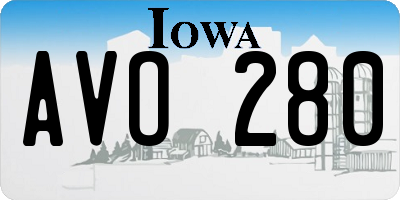 IA license plate AVO280