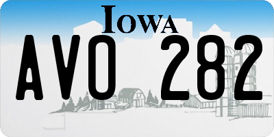IA license plate AVO282