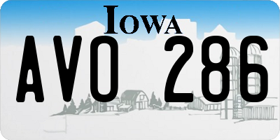 IA license plate AVO286