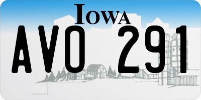 IA license plate AVO291