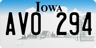 IA license plate AVO294