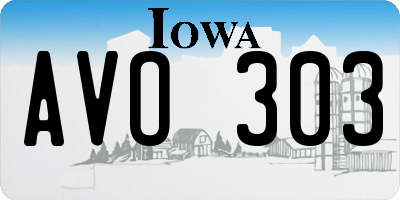 IA license plate AVO303