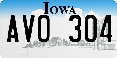 IA license plate AVO304