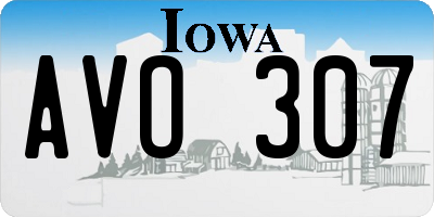 IA license plate AVO307