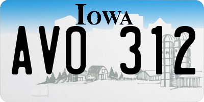 IA license plate AVO312