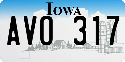 IA license plate AVO317