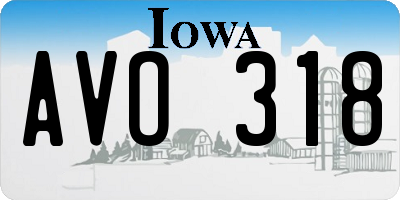 IA license plate AVO318