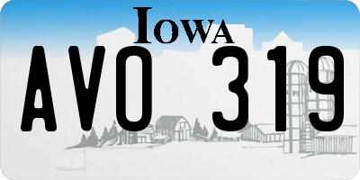 IA license plate AVO319