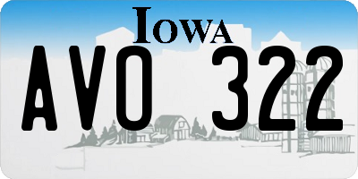 IA license plate AVO322