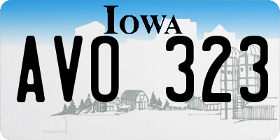 IA license plate AVO323