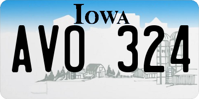 IA license plate AVO324