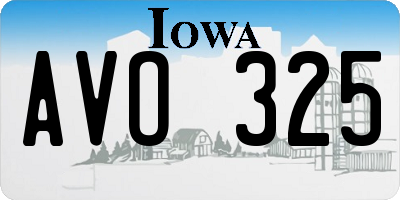 IA license plate AVO325