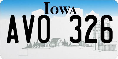 IA license plate AVO326