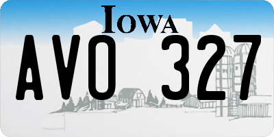 IA license plate AVO327