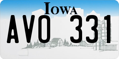 IA license plate AVO331
