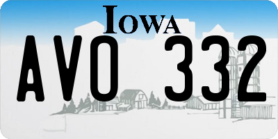 IA license plate AVO332