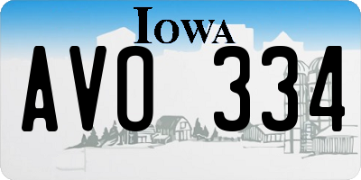 IA license plate AVO334