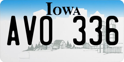 IA license plate AVO336