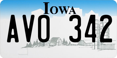IA license plate AVO342