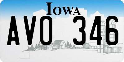 IA license plate AVO346