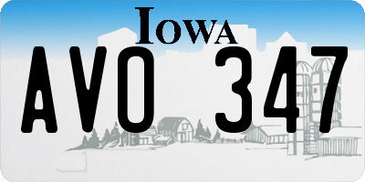 IA license plate AVO347