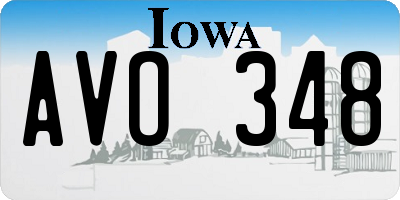 IA license plate AVO348