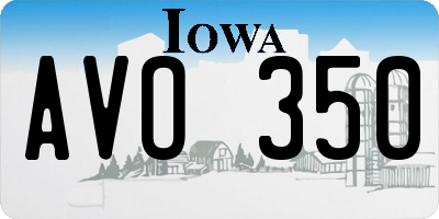 IA license plate AVO350
