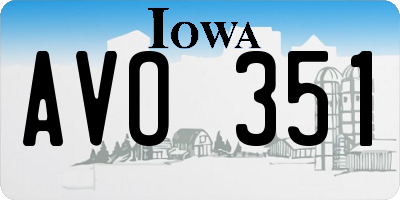 IA license plate AVO351