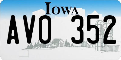 IA license plate AVO352