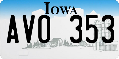 IA license plate AVO353