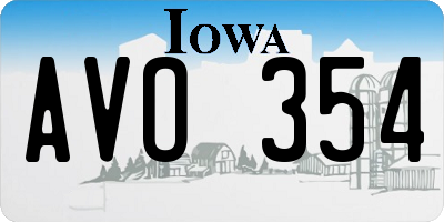 IA license plate AVO354