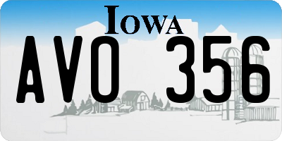 IA license plate AVO356