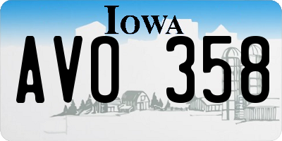 IA license plate AVO358