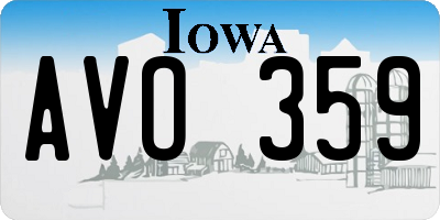 IA license plate AVO359