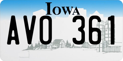 IA license plate AVO361