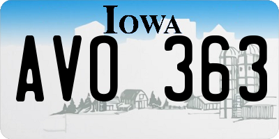 IA license plate AVO363