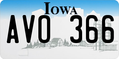 IA license plate AVO366