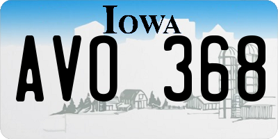 IA license plate AVO368
