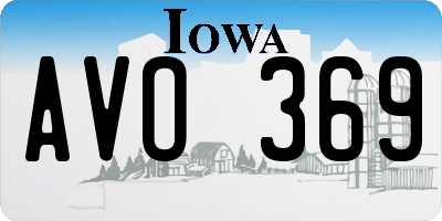 IA license plate AVO369