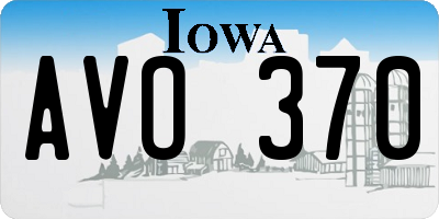 IA license plate AVO370