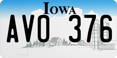 IA license plate AVO376