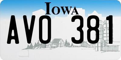 IA license plate AVO381